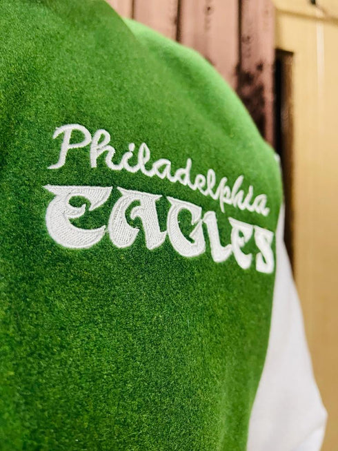 Mitchell & Ness Philadelphia Eagles NWT Princess Diana Varsity Jacket NFL 90's Letterman Jersey REPLICA